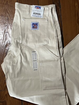 Vtg Caboose Ivory Painter Pants Heavy Pants 40x30 8 Pockets 1 Loop