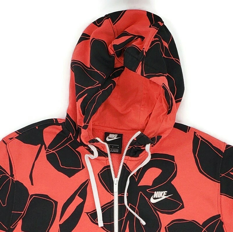 Nike Hoodie Full Zip Mens Size Large Floral Sportswear Sweater