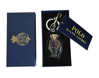 NEW Polo Ralph Lauren Polo Bear Leather Key Fob Charm NIB | eBay