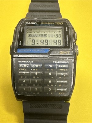 Vintage CASIO 150 Data Bank DBC-150 ILLuminator Calculator Watch