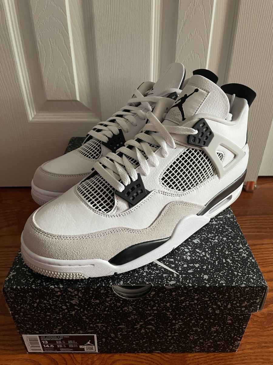 Jordan 4 Military Black Retro Size 13 DH6927-111 NEW Grey White
