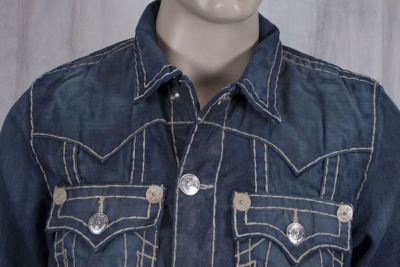 True Religion JIMMY Super T Jacket Collateral wash distressed