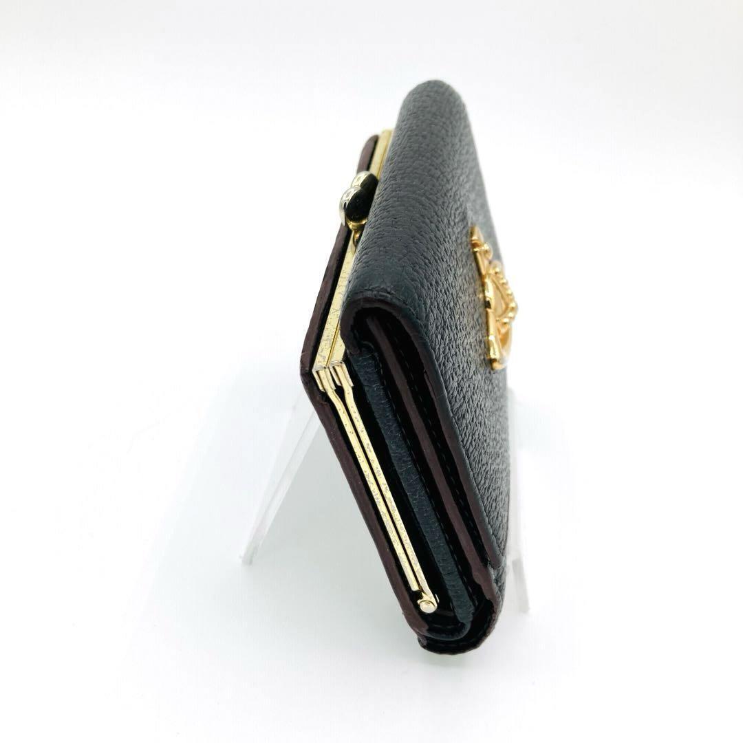 VIVIENNE WESTWOOD Women's Golden Orb Trifold Clasp Wallet Black