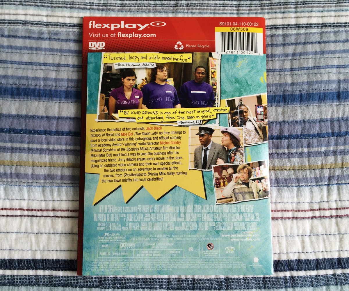Be Kind Rewind Flexplay DVD Rare, Jack Black No-Return DVD Rental