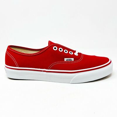 Vans Authentic True Red White Womens Canvas Sneakers | eBay