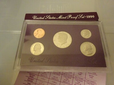 1990 NO S LINCOLN MEMORIAL PENNY ORIGINAL PROOF SET DCAM GEM SUPER