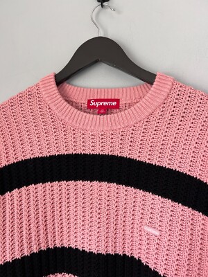 Supreme Loose Gauge Small Box Logo Sweater - Size XL - Pink Stripe