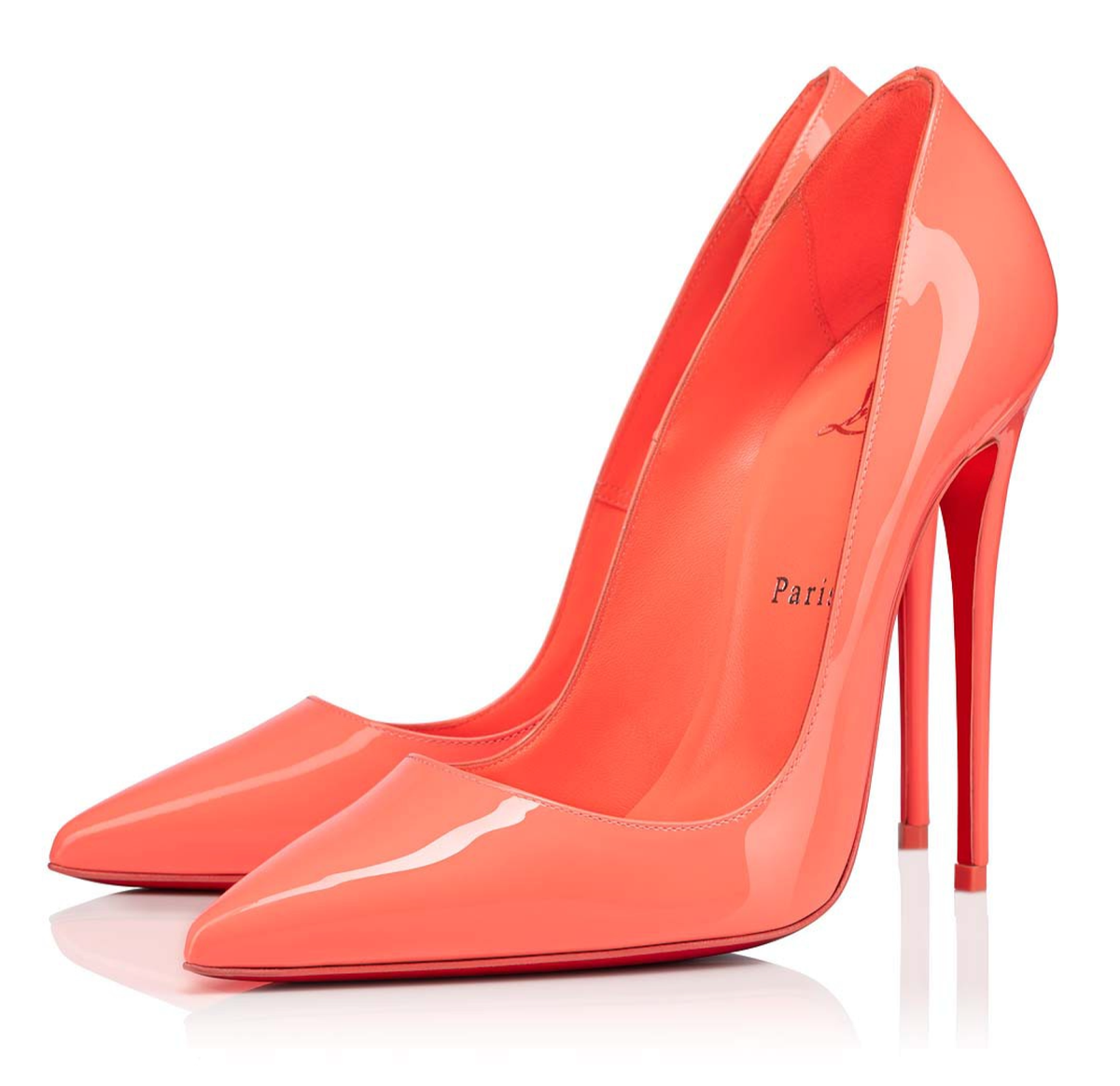 Christian Louboutin So Kate 120 Drag Orange Patent Leather Point