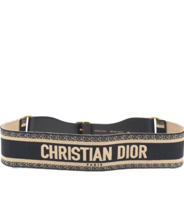 CHRISTIAN DIOR EMBROIDERED CANVAS SIGNATURE LOGO BELT (80) | eBay