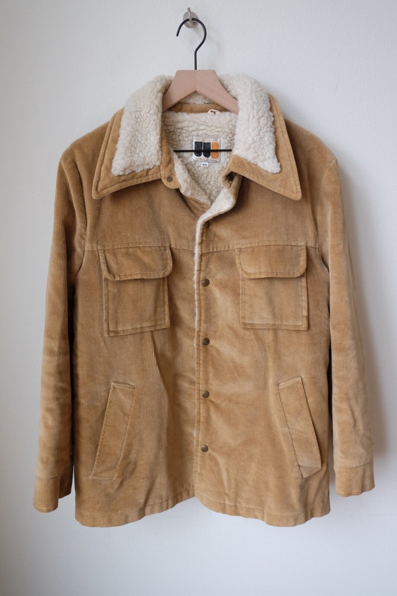 VINTAGE William Barry Corduroy Jacket Sherpa Lined Marlboro Man