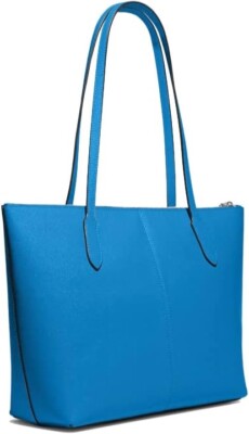 NWT NEW COACH Women's Outline Zip Tote Racer Blue Crossgrain