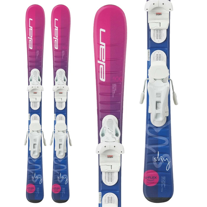 NEW Elan junior girl's skis ELAN SKY UFlex 110cm + size adjustable