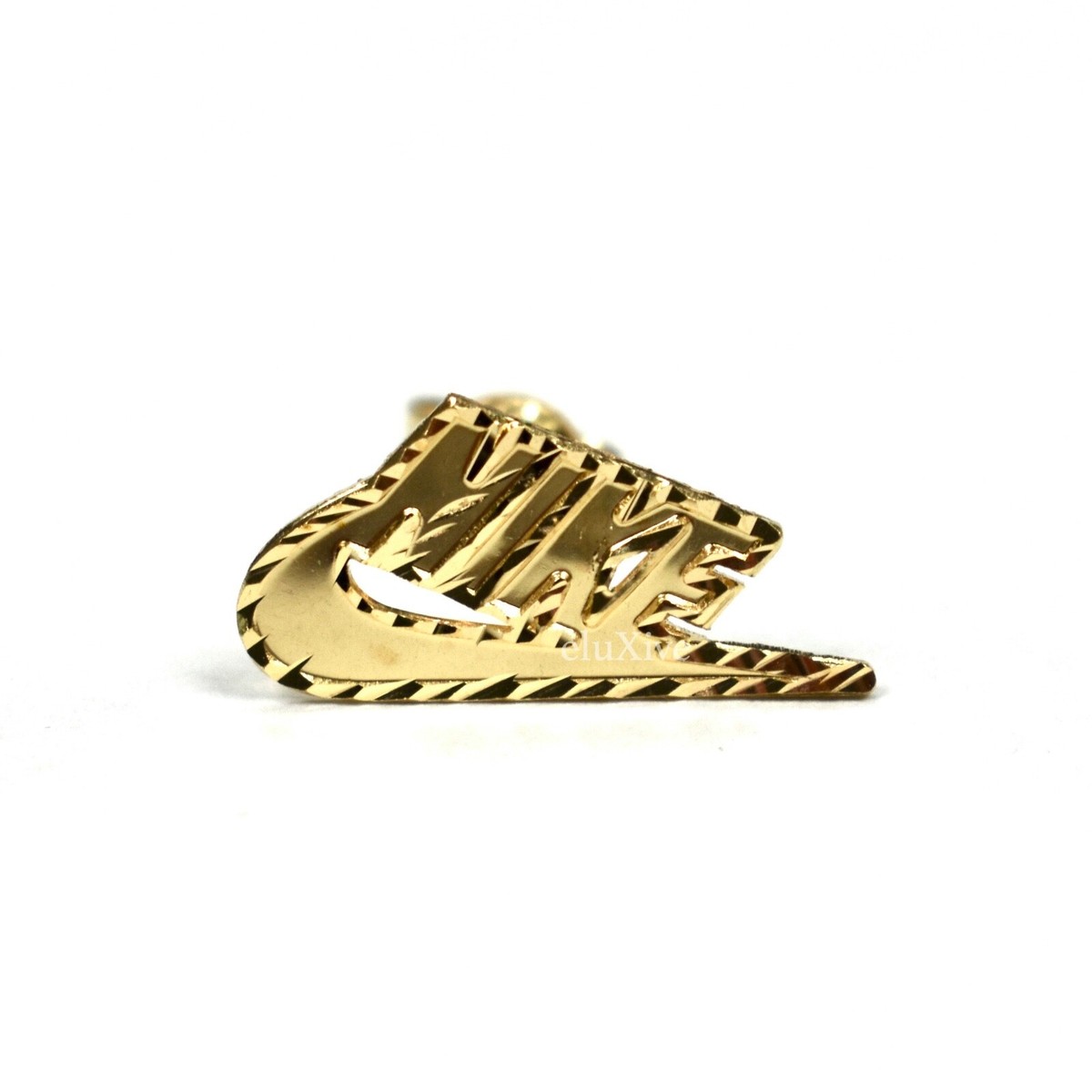 NWT Supreme NY Nike 14k Solid Gold Swoosh Logo Earring Men's FW18