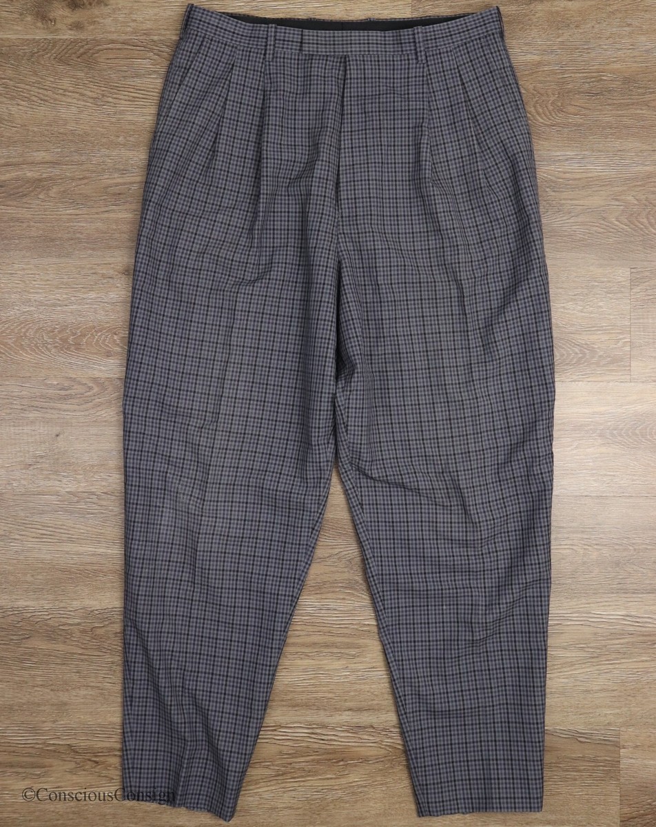 Lad Musician Japan 2Tuck Tapered Wide Slacks Wool Gray Black Blue