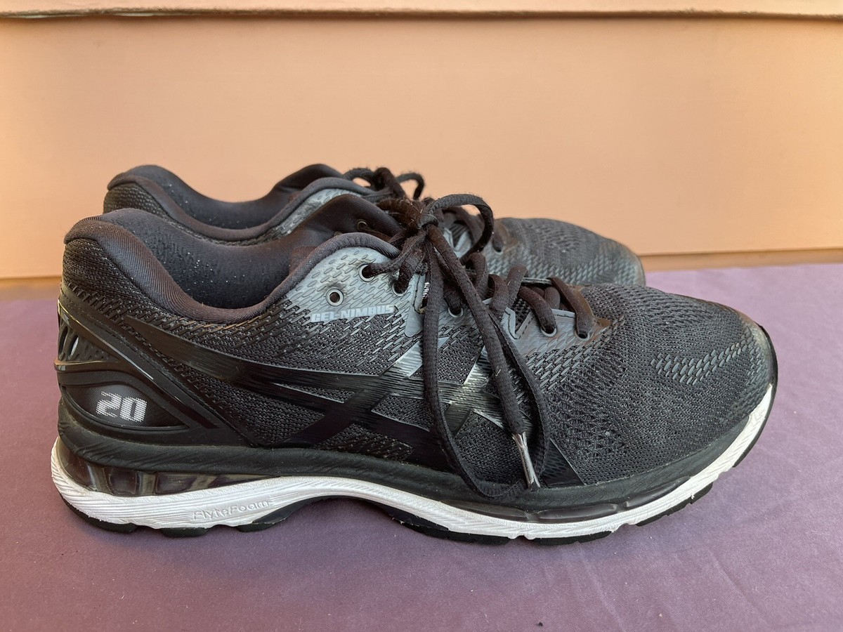 ASICS GEL Nimbus 20 T800N MEN us 10 Black White Athletic Running