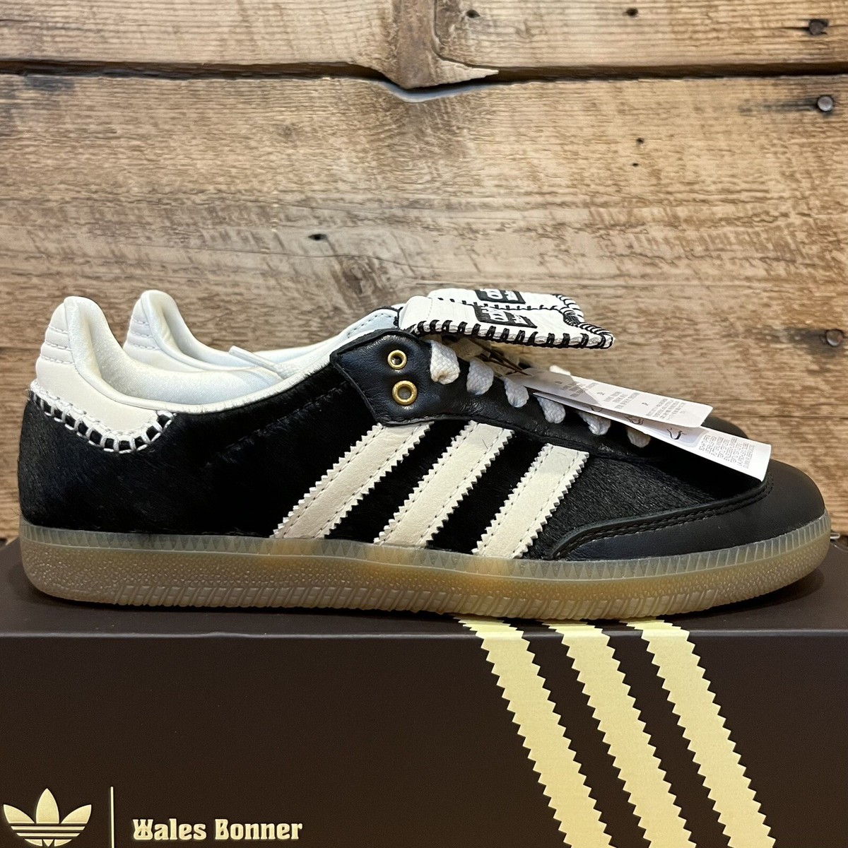 adidas x Wales Bonner Samba Pony Black Cream White Gum IE0580 Size
