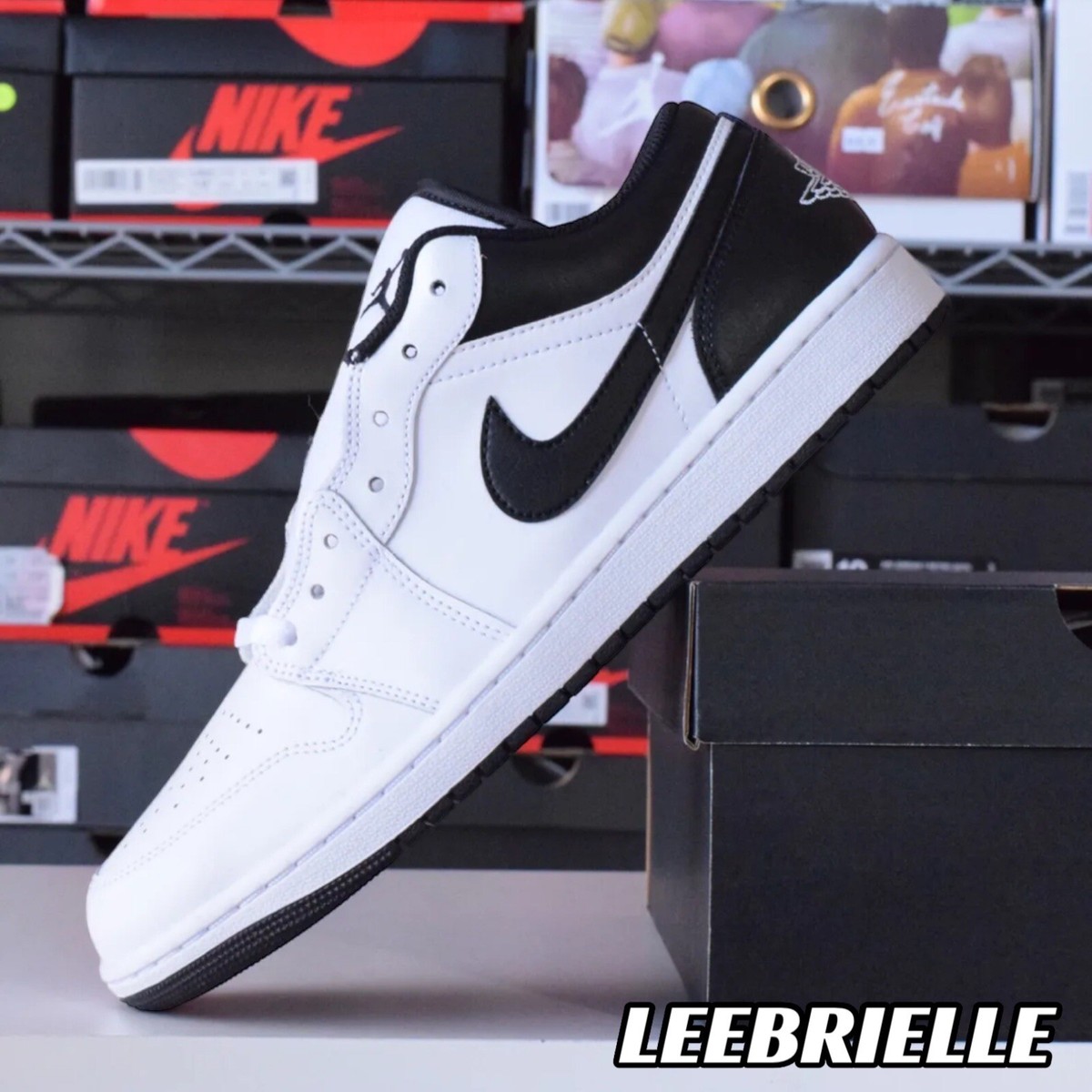Nike Air Jordan 1 Low Reverse Panda White Black Men's Sizes 553558