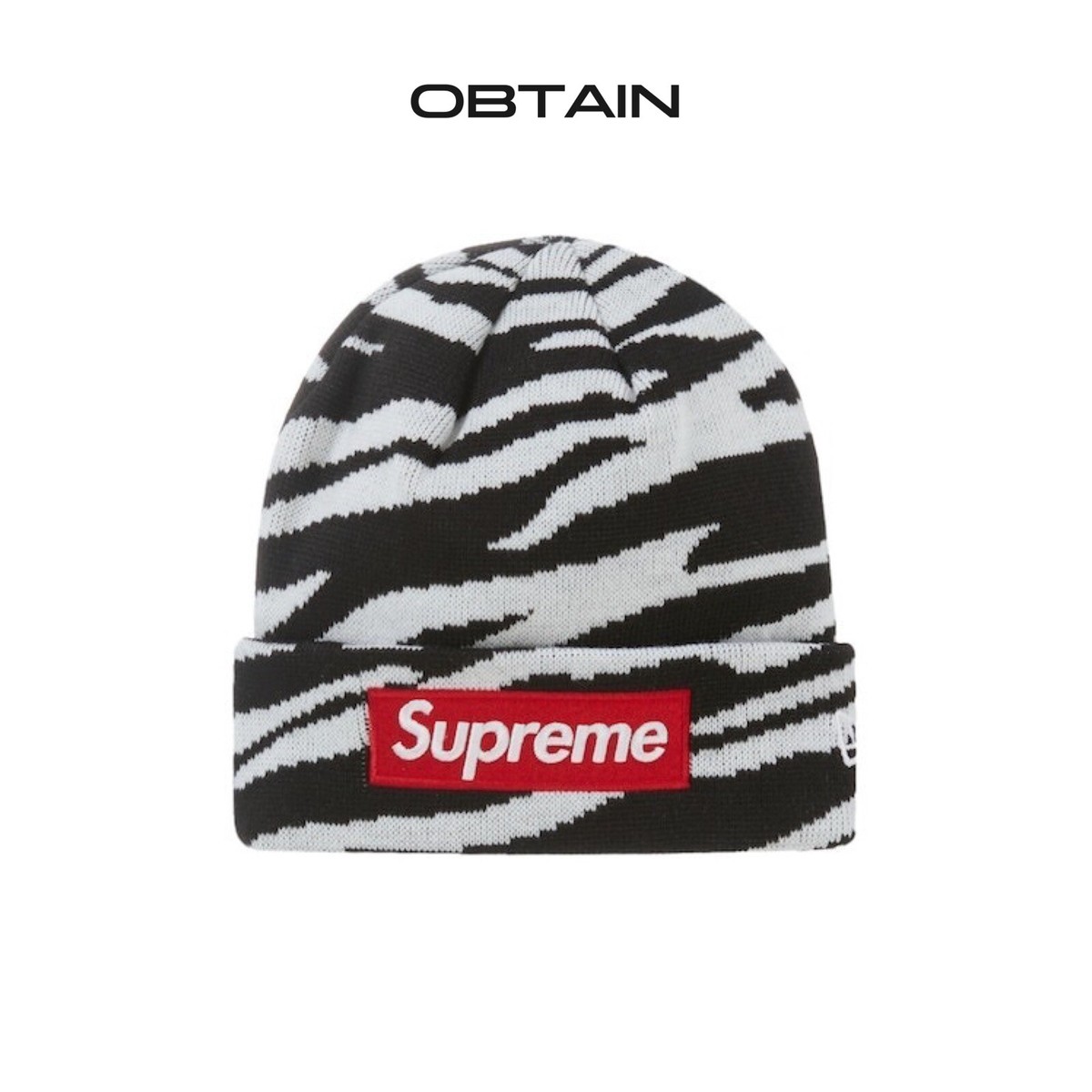 Supreme New Era Box Logo Beanie (FW22) Zebra | eBay