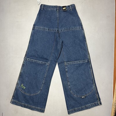NOS NWT Vintage 90s On The Brink Wide Leg Jeans JNCO 28x31 28” Leg