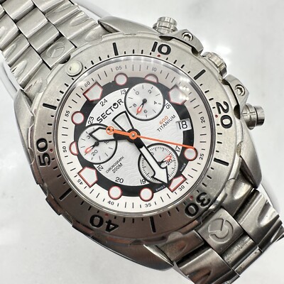 Sector Diver 600 G. Chronograph 200M Titanium 44mm, Wrist Sz. 6.5