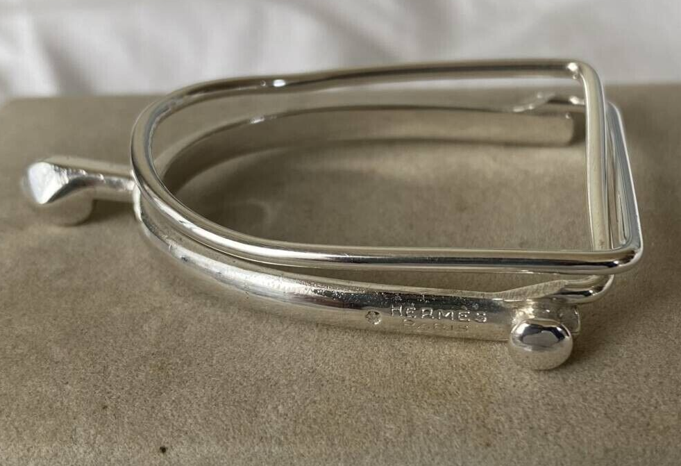 Hermes Money Clip pince a billets etrier Vintage Antique handmade