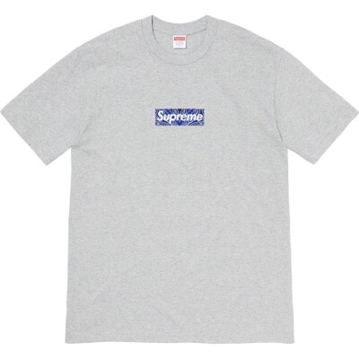 Supreme Bandana Box Logo Tee Heather Grey Medium F/W 19 | eBay