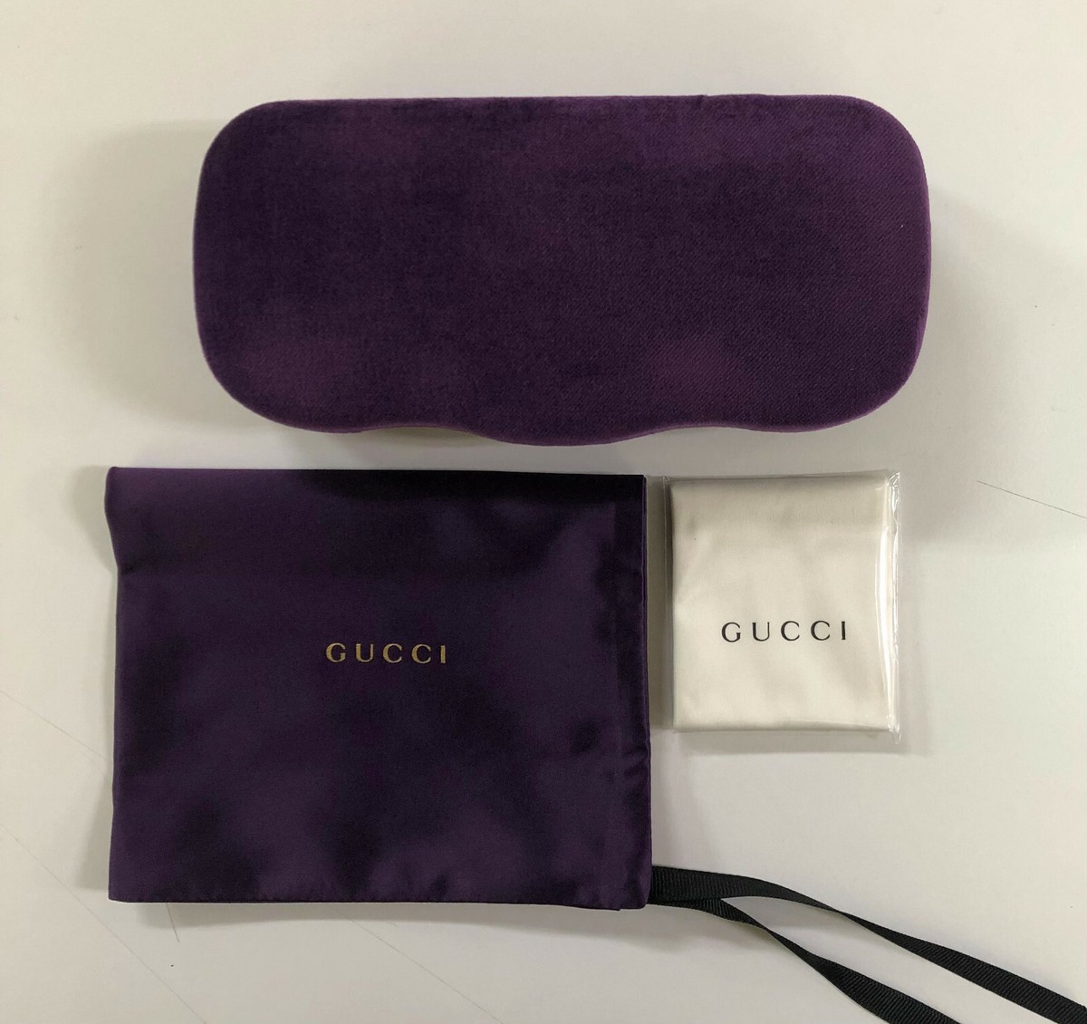 New Authentic Gucci Sunglasses Eyeglass Case Purple Velvet