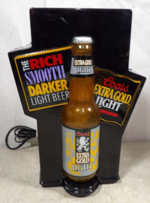 Vintage 1990s Coors Extra Gold Light Beer Lighted Display Sign HTF
