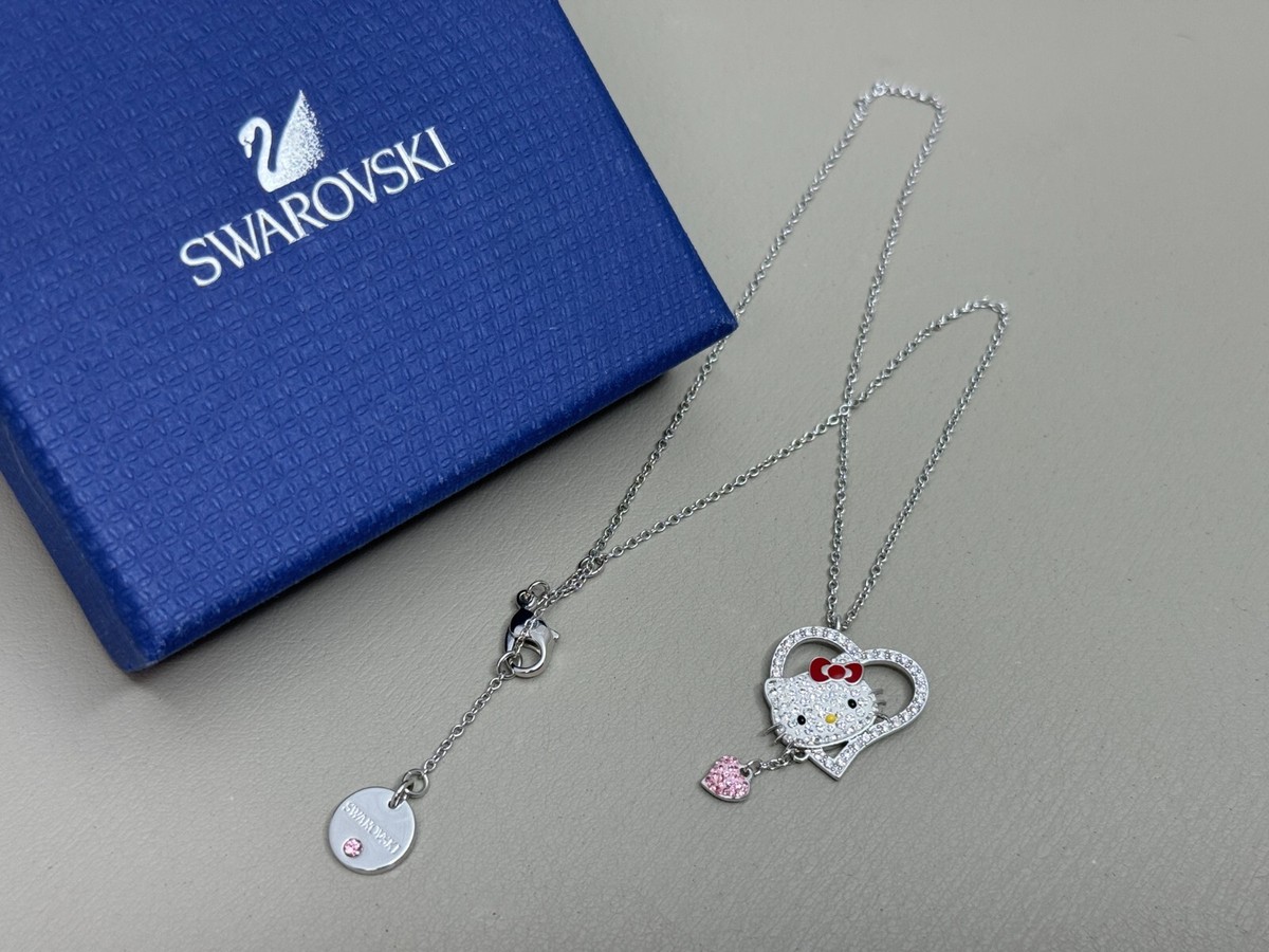 Swarovski x Hello kitty Necklace Pendant Collaboration silver