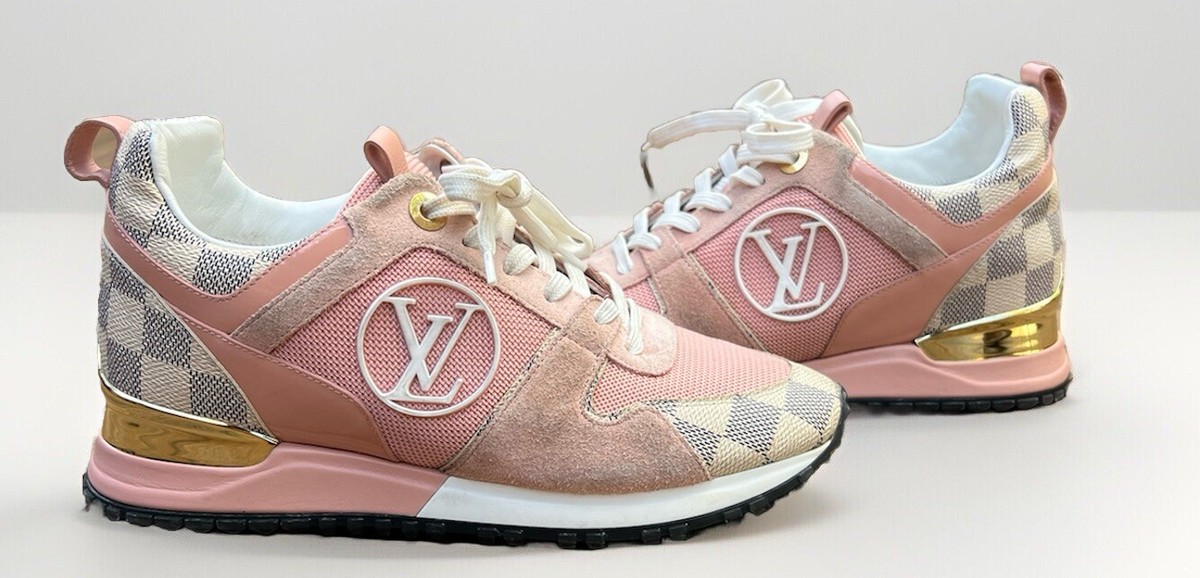 LOUIS VUITTON/ Damier Azur Runaway Line Sneakers Pink Size - 36 | eBay