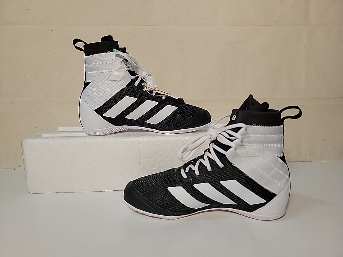 ADIDAS MEN'S SPEEDEX 18 WHITE/BLACK BOXING SHOE GX2824 SIZE:4/WMN