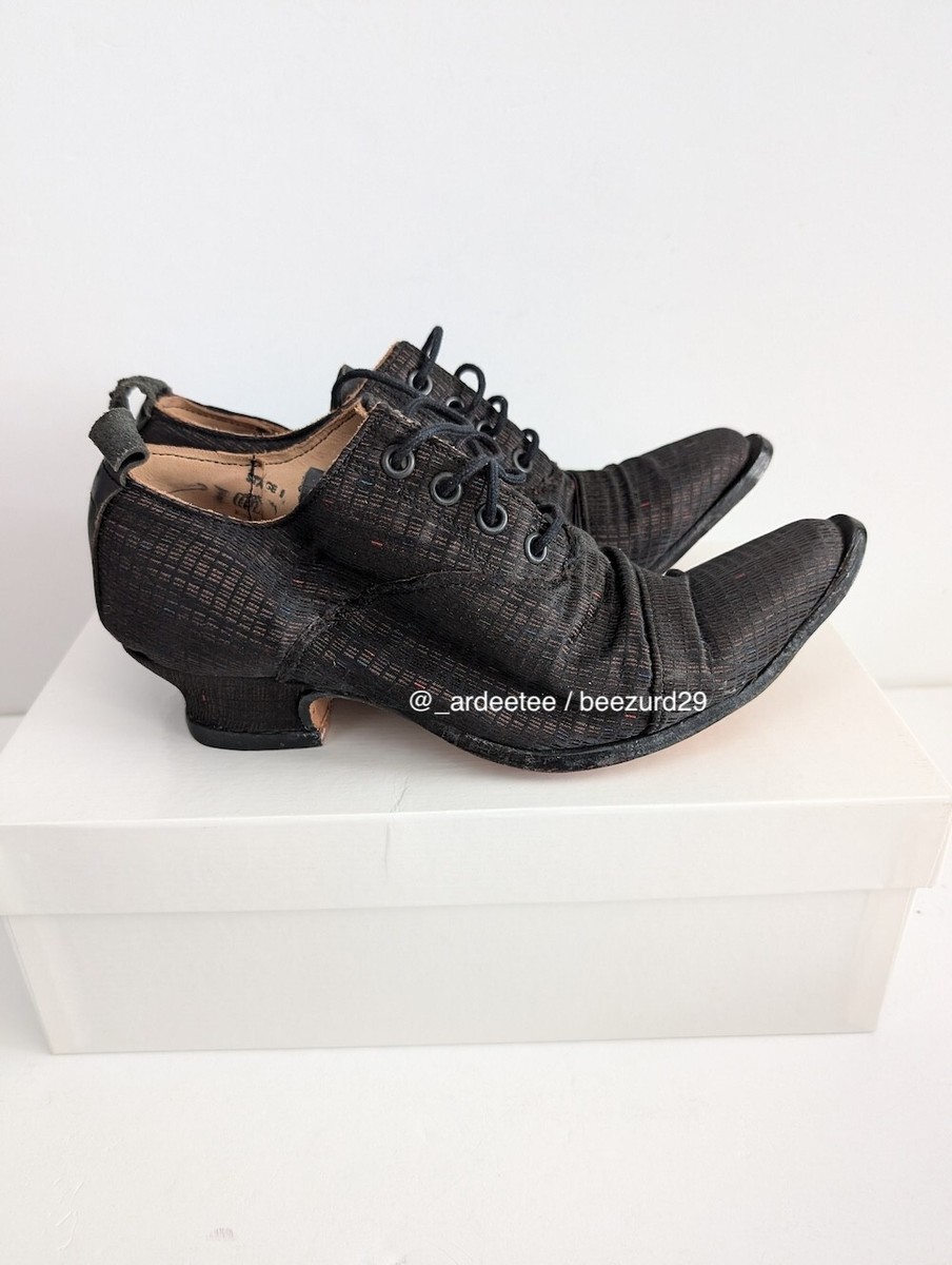 PAUL HARNDEN SHOEMAKERS SILK OVER LEATHER HEELED DERBY (BLACK, PH3