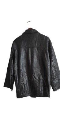 Vtg Original Leather Adidas 3 Stipes Leather Men's Black Jacket