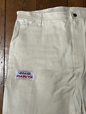 Vtg Caboose Ivory Painter Pants Heavy Pants 40x30 8 Pockets 1 Loop