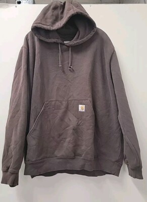 Vintage Carhartt Hoodie Brown Center Pocket Pullover Sweatshirt | eBay