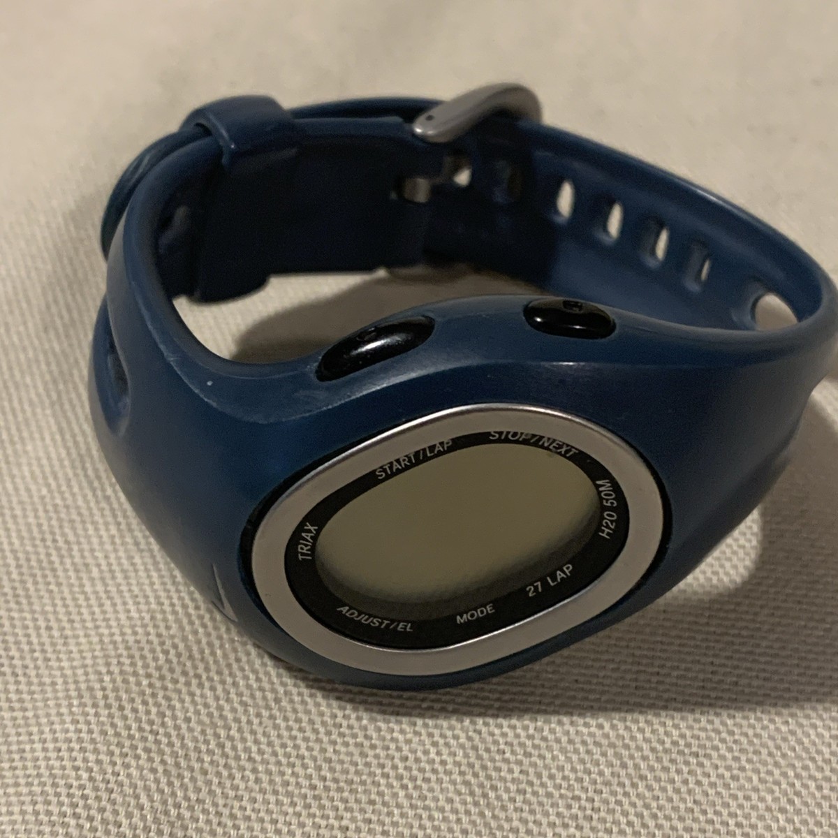 Vtg NIKE Triax WR0065 246 Watch H20 50M Digital 27 LAP CHRONO Blue