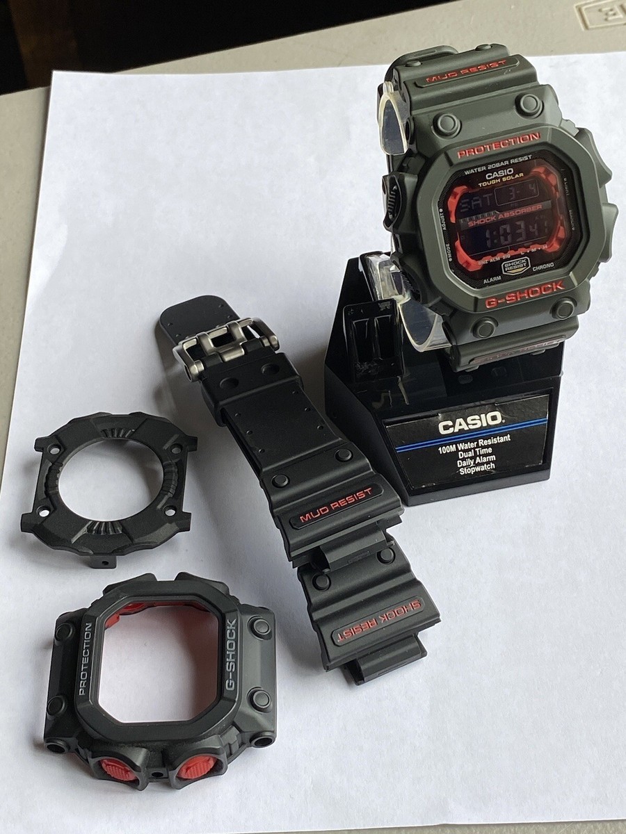 Casio G-shock GX-56 Army Green+Red Custom + Custom Face + OG Extra