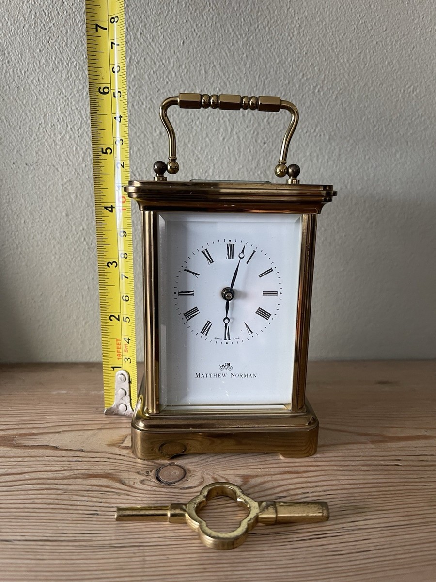 MATTHEW NORMAN LONDON Swiss Brass Carriage Clock with Box & Key | eBay