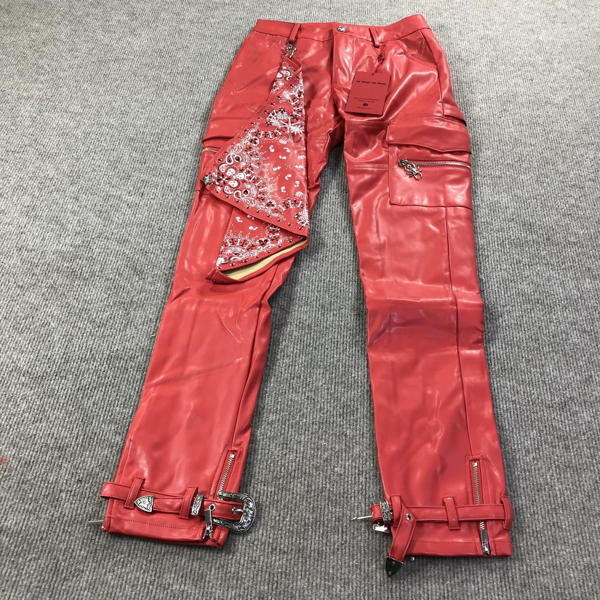 Guapi Red Leather Pants Mens 28 Dead Or Alive Limited Edition