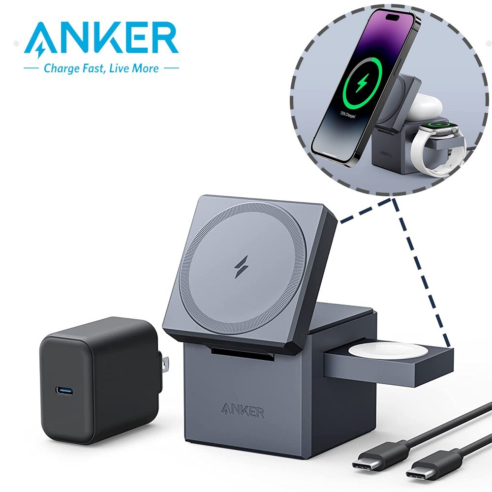 Anker MagSafe Charger 3IN1 Charging Cube 15W Foldable Wireless