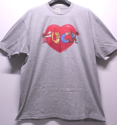 Supreme New York Heart Tee Gray Grey Shirt Men's Size XL FW17T32