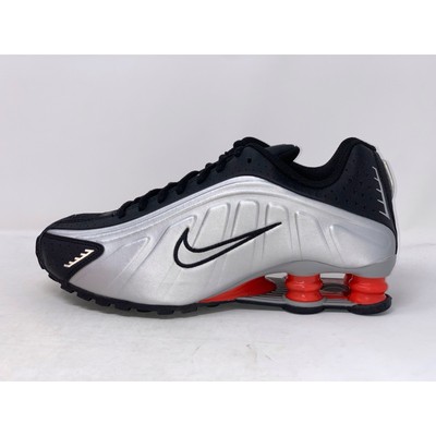 Nike Shox R4 Red Black Metallic Silver Sneakers, Size 6Y / 7.5W