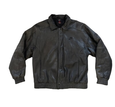 Vintage Nike Jordan Flight Leather Jacket Original Size Small Made