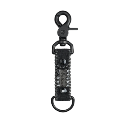 SUPREME SS25 B.B. SIMON DENIM KEYCHAIN STUDDED RHINESTONE BLACK