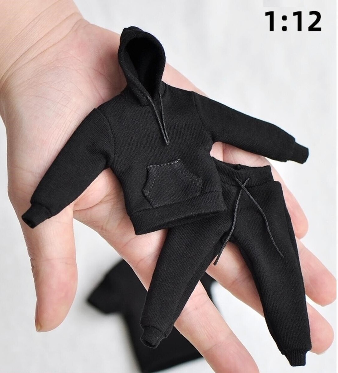 1/12 Black Hoodie Sweatpants For Tm01a Tm02a 6