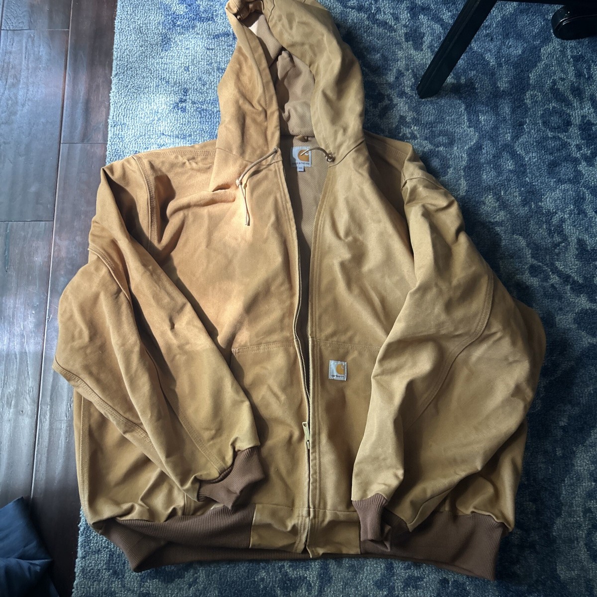 Carhartt Helmets To Hardhats Tan Hooded Coat Size 3XL J131 BRN | eBay