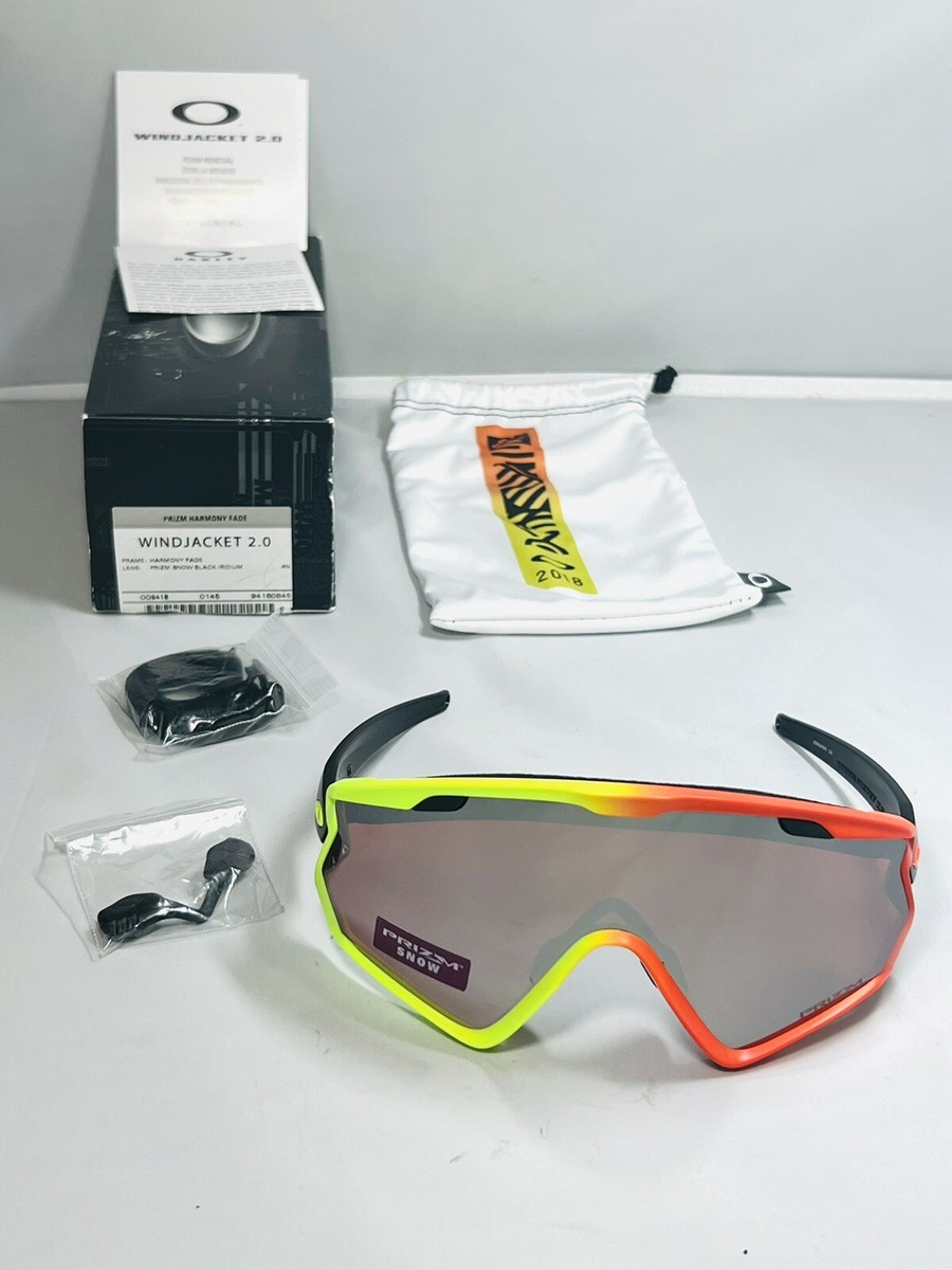 New Oakley Wind Jacket 2.0 Sunglasses Harmony Fade Yellow Orange