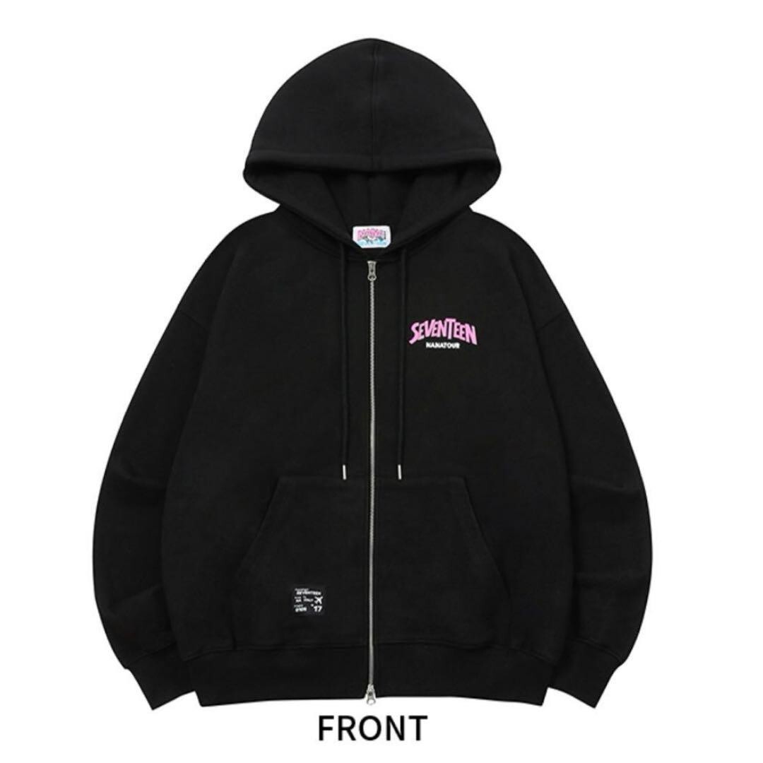 SEVENTEEN NANA TOUR ZIP UP HOODIE Large size Black Photo holder