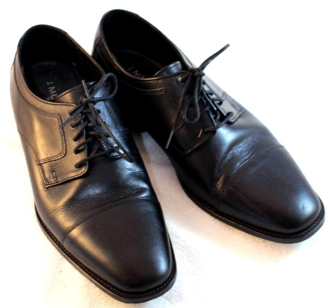 J. Murphy By Johnston & Murphy Men's 10.5 W Black Leather Cap Toe