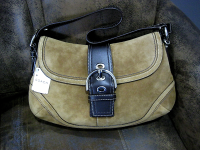 COACH Soho Suede Flap Belt Buckle Shoulder Bag, Honey Color